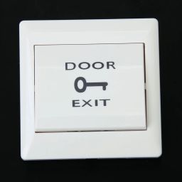 PC Fireproof Plastic Door Exit Push Release Button Switch for Electric Access Control (White, 86x86 mm) image 1