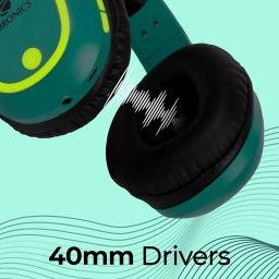 ZEBRONICS Thunder Bluetooth 5.3 Wireless Over Ear Headphones with 60H Backup, Gaming Mode, Dual Pairing, Enc, Aux, Micro Sd, Voice Assistant, Comfortable Earcups, Call Function (Teal Green) image 1