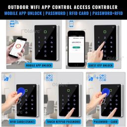 OldArc BT12 Wifi Door Access Control | Mobile App access control | Electric Door Lock Controller with Tuya App, PIN,Touch Keypad, RFID Card | door Lock app for Home Office | 12vDC Entry Gate Keypad image 2