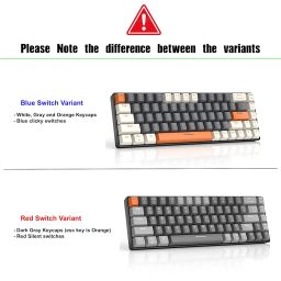 Varna Pro - Premium Mechanical Wireless Keyboard ; Bluetooth and USB Wireless dongle (Included), Multi Device Support for Upto 3 Hosts (Red Switch) image 1