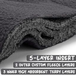 kids need cloth diaper inserts for cloth diaper high absorbent Upgraded 5 layer washable reusable wet free booster pads smart dry feel soaker pad baby diaper liners i5, Pack of 5 image 2
