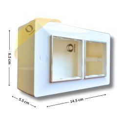 ORMOR Modular Surface Mount Gang Box (4 Module-White) Silver Line Glossy Premium Polycarbonate Box for Universal Standard Modular Electrical Switches image 1
