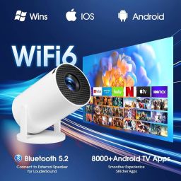 EYUVAA LABEL Lightbeam Smart Projector for Home Office with WiFi & Bluetooth, Support 1080P Resolution 3000 Lumen, Rotabable Design and Android 11 with Built-in Apps, 100 inches Max Display image 4