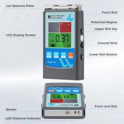 NEWTRY Handheld Digital Electrostatic Field Meter Tester 0~20KV Portable Ion Balance Tester 0~200V for Fiber Yarn Fabric Carpet Board Paper Rubber image 1