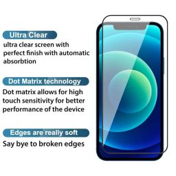 POPIO Military-Grade Gorilla Tempered Glass Compatible For iPhone 12/12 Pro (Black) Edge To Edge Coverage With Easy Installation Kit image 3