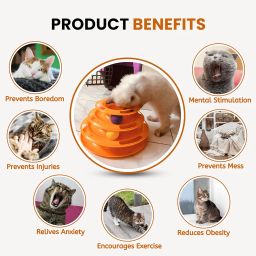 Foodie Puppies Interactive (3 Layers) Tower Track Roller with Colorful Balls for Cats and Kittens | Turntable Puzzle Toy for Mental and Physical Exercise (Color May Vary) image 5
