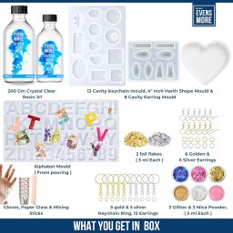 EVENS MORE Alphabet Keychain Number Making With Hole Mould For Resin Art With Glitter,Multicolor image 1
