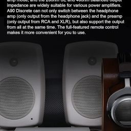 KGUSS Topping A90 Discrete NFCA Headphone Amplifier Pre-Amplifier 6.35mm/4.4mm Balanced/4-Pin-XLR Headphone Output R2R Relay Volume Control (Black) image 5