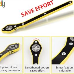 HALLY Heavy Duty Universal Car Jack Ratchet Fixed Square Wrench|360 Forward And Reverse Knob Labor-Saving Design|Scissor Jack Lift Speed Handle Tool|Jack Lug Handle Tool|Tire Wheel Jack Wrench image 2