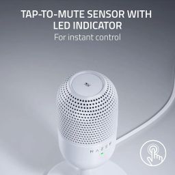 Razer Seiren V3 Mini USB Microphone: Condenser Mic - Supercardioid Pickup Pattern - Tap-to-Mute Sensor with LED Indicator - Shock Absorber - Ultra Compact - PC, Discord, OBS Studio, XSplit - White image 3