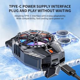 STRIFF Mobile Cooling Pad |Mobile Cooler | Gaming Fan | For Instant Cooling Advanced Refrigeration Chip & LED Temperature Display Compatible For Android And Iphones - (Black) image 3