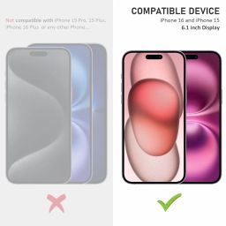SupCares Military-Grade Gorilla Tempered Glass Screen Protector for iPhone 16 and 15 (6.1 Inch) With Installation Kit | Edge to Edge Coverage | Black image 1