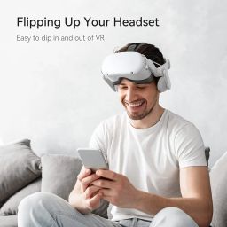 KIWI design Head Strap Compatible with Quest 2 (Audio Comfort Head Strap) [Video Game] (with Headphone) image 4