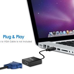 DisplayPort (DP) to VGA Adapter, Gold-Plated Display Port to VGA Adapter (Male to Female) Compatible with Computer, Desktop, Laptop, PC, Monitor, Projector, HDTV - Black (UNI-Directional) image 4