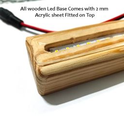 DIY Wooden Stand/Base with Warm White LED Light for Making DIY Custom Name Lamp for Resin Art (9" Inch) image 3