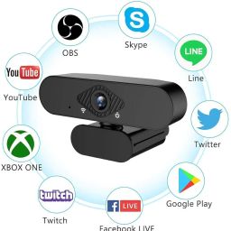 HWC-86L 1080P HD Web Cam with Microphone 360* Rotation Plug and Play USB 2.0/3.0 Computer Camera for Laptop or Desktop HD PC Web-Camera image 4