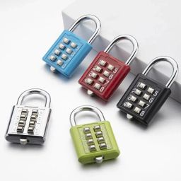 eis 8 Digit Push-Button Combination Number Code Padlock | for Door/Bag/Locker,etc Lock (Multicolor) image 2