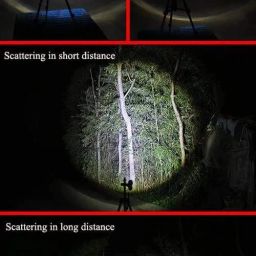 kh Plastic Mini Led Flashlight Rechargeable 350 Lumen, Focus Zoom Torch Light (Pocket Size) With 3 Modes Adjustable For Emergency And Activities Edc (1 Pc), 350 Lumen image 3