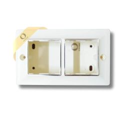 ORMOR Modular Surface Mount Gang Box (4 Module-White) Silver Line Glossy Premium Polycarbonate Box for Universal Standard Modular Electrical Switches image 2