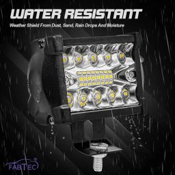 FABTEC flood+Spot Beam LED fog Light LED Bar light 4 Inch 25W White LED Light Cube Pods With On/Off Switch and Clamps universal light for all bikes (18 Led 4 inch) (6 Month Warranty) image 1