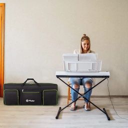 GIG Master Heavy Padded Keyboard Bag/Cover/Case for Casio CT-X 870IN/CT-X 9000IN, 61 Keys Keyboard with Dust Cover & Double Pocket (Black & Green) image 5