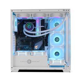 Circle Defender ZX1 Mid- Tower Computer Case | Gaming Cabinet - White | Support ATX, M-ATX, ITX | Infinity Mirror Pre- Installed 3 x 120mm Front and 1 x 120mm Rear ARGB Fans image 2
