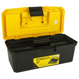 STANLEY 1-71-948 13'' Organized Maestro Heavy-Duty Portable Plastic Essential Toolbox With Clear Top Lid & Removable Tray Compartment For Easy & Convenient Storage,1 Year Warranty,YELLOW,32x13.5x15 cm image 3