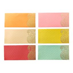 Pack of 25 Matellic 5 Colours of 5 Each Randomly Picked Colourful Designer Shagun Lifafa/Money Gift Envelope with Golden Ambi for Gifting Money on any occasion image 2