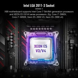 X99 Computer Motherboards, LGA 2011-V3 (Intel Core i7 5th/6th Gen) ATX Server Motherboard with VRM Fan (PCIe 3.0, Dual M.2, SATA 6Gb/s, DDR4, Gigabit Ethernet) for Intel XEON E5 V3/V4 series image 1