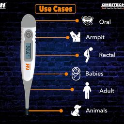 AmbiTech Soft & Flexible Digital Thermometer with One Touch Operation for Child and Adult Oral or Underarm Use |Made in India|1 Year Warranty image 3