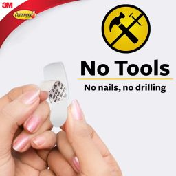 3M Command, Micro Utility Wall Hooks, Up to 225gms, Holds Strongly, Reusable, Adhesive hooks for wall, Multi-surface damage free hooks for hanging (White, 3hooks, 4 stripss), Plastic image 5