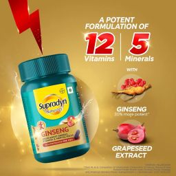 Supradyn Naturals Ginseng Multivitamin for Men | Ginseng & Grapeseed Extract | 12 Vitamins, Zinc, Magnesium | Energy, Immunity, Stamina, Mental Focus | 30 Tablets | Veg image 3