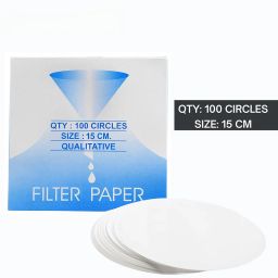 EISCO Filter Paper (Pack of 100) 15cm Diameter, 8-10 Micron | Lab-Grade Qualitative Filter Paper for Chemistry, Testing, and Science Experiments | Pure Cellulose Material for Classroom, Research Use image 2