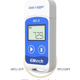 Multiuse Temperature Data Logger (Range:-30°c to 70°c) for Vaccine Box, Food Industry, Pharma, Refrigerator, Warehouse Alongwith Calibration Certificate Model: Elitech RC5 image 1