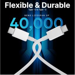 Basesailor Original 45W USB C to Type C,Fast Charging Cable High Speed Data Transfer Compatible with Samsung Galaxy M35/M15/F15/A15/A14/M14/F14/M34/F34/A34/A54/S21 Fe/S22/S23/S24/S25 Plus Ultra,Tablet image 4