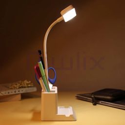 Niwlix Desk Light Lamp for Study Table Lamp for Kids Teens with Pen Phone Holder Mini Gooseneck, College Dorm Room Lighting for Computer Keyboard Desktop Task image 1
