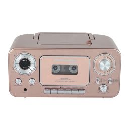 Portable Stereo CD Player with Bluetooth, AM/FM Stereo Radio and Cassette Player/Recorder (Rose & Gold) image 1