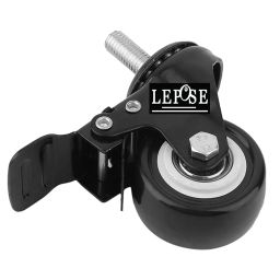 Lepose 2" Heavy Duty Caster Wheels Screw Type / 2 with Brakes & 2 Without/Soft Rubber Swivel Caster with 360 Degree Set Of 4 image 3