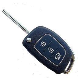 AutokraftZ Hyundai Remote Key Shell - Durable & Replacement Key Fob Case for Hyundai i20, Verna, Xcent, Grand i10 - Stylish Case for Enhanced Protection & Functionality (Black, HK-99) image 2