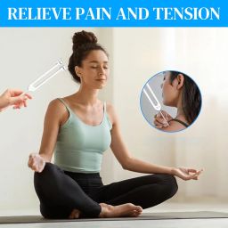 HASTHIP® Tuning Fork 128Hz, Aluminum Alloy Tuning Fork for Acoustic Testing, Healing and Sound Therapy 128Hz Low Frequency Tuning Fork Set with Rubber Hammer, Wrench Tool, Storage Pouch image 2
