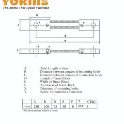 YOKINS, DC Shunt 50A/75mV as per IS1248 Current Meter Shunt Resistor Resistance for DC Ammeter Shunt image 2