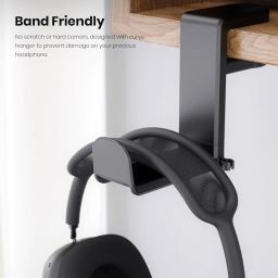 EURPMASK Choose the color of europe PC Gaming Headset Hook Holder Hanger Mount with Adjustable and Rotating Arm Clamp, Under Desk Design, Universal Fit, Built-in Cable Clip Organizer image 4