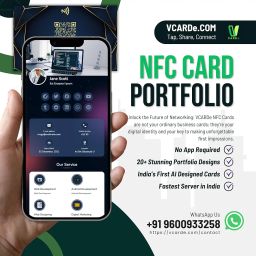 VCARDE.COM - India's First - Customizable AI Designed Artistic Multicolour NFC Business Card - Lifetime Plan Included - Server in India (Design 10) image 2