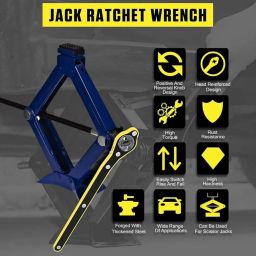 Flanxus Universal Car Jack Ratchet Wrench|360 Forward and Reverse knob Labor-Saving Design|Scissor Jack Lift Speed Handle Tool|Jack Lug Handle Tool|Tire Wheel Jack Wrench image 1