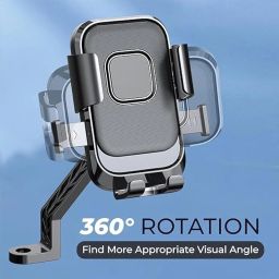 EYUVAA Universal Motorcycle Mobile Phone Holder | 360° Rotatable, Shockproof & Anti-Slip Handlebar Mount | One-Hand Quick Release for 4.7”-7” Smartphones Holder for Bikes & Scooters (XY-089) image 1