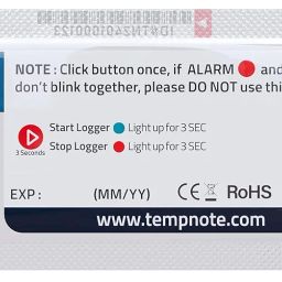 Tempnote V1.0 Single Use Temperature Data Loggers for Cold Chain Monitoring for Pharma, Fruits, Frozen Food Shipments, Waterproof, monitoring 90 Days image 1