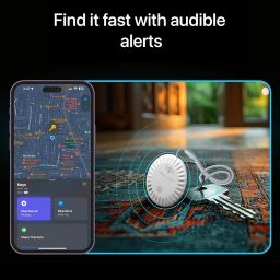 Vaku Luxos® ORLOK Tag Air GPS Tracker Smart Tag Item Finder Keychain Worldwide Tracking for Kids, Luggage, Pets Compatible with Apple Find My App MFi Certified with Replaceable Battery (Pack of 2) image 3