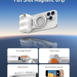 TELESIN Fun Shot Magnetic Phone Camera DSLR Style Shutter Grip for iPhone & Android with Detachable Wireless Shutter Button - MFI Certified - 1/4" Screw (Magentic Grip) image 1