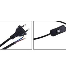 Aman Enterprises Long Wire with Bed Switch On Off Button for Table Lamps and DIY Projects (1.8 Meter, 60 Inch, Black) image 2