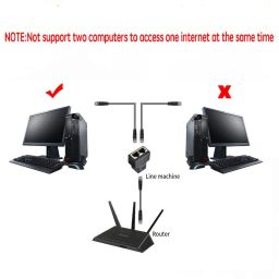 Rj45 Ethernet Splitter Adapter, Usb 1 To 2 Dual Lan Network Socket Connector 8P8C Extender Plug Interface Cable For Cat5,Cat5E,Cat6,Cat7 (2 Devices Cannot Be Simultaneous Networking) image 5